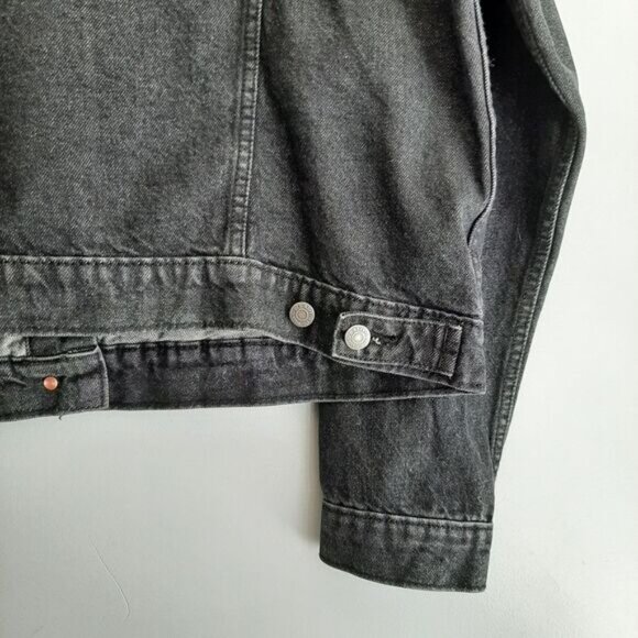 OLD NAVY | Oversized Boxy Classic Button Down Jean Jacket Black Sz XL T - Picture 11 of 14